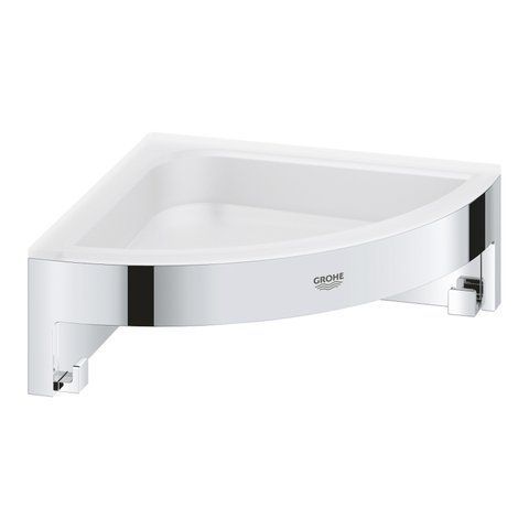 Полиця для душу Grohe QuickFix Start Cube кутова з гачками 41106000 CV035416 фото