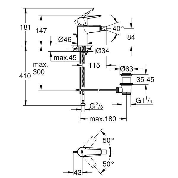 Змішувач для біде Grohe QuickFix Start 32560002 CV030588 фото