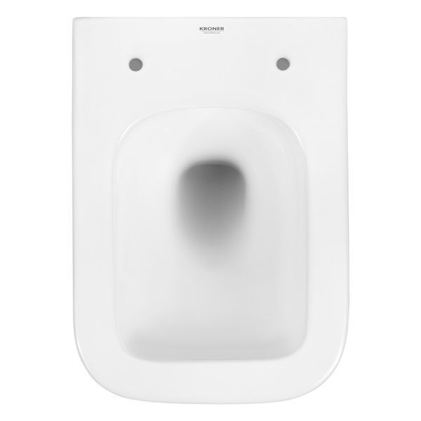 Комплект 4 в 1: Инсталляция Grohe Solido 2 в 1 38971000 + Панель смыва для унитаза Grohe Even Black 38966KV0 + Унитаз подвесной безобедочный Kroner Eifel WHI483429 TORNADO с сиденьем Slim Duroplast / Soft KE483429WHIT(38971966KV0KE48T) CV036753 фото