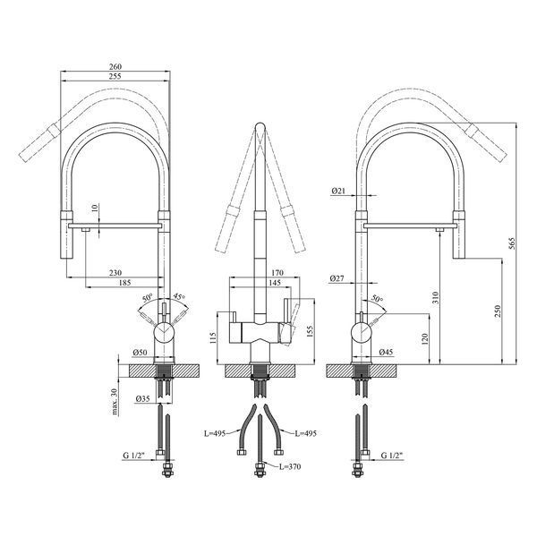 Комплект кухонної мийки KRP Geb&uuml;rstet - 6050HM ST030221 фото