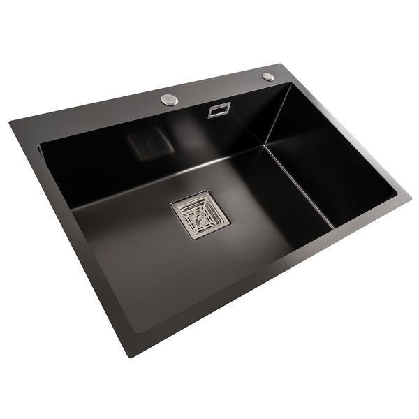 Кухонная мойка Platinum Handmade HSB PVD 70*50 черная 41549 фото