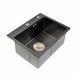 Кухонная мойка 50*45 PVD черная Platinum Handmade (сифон круглый, 3,0/0,8) 42623 фото 3