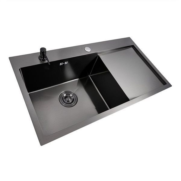 Кухонна мийка PVD чорна VALESO CM 78*43 L Handmade (3.0/0.8) 50203 фото