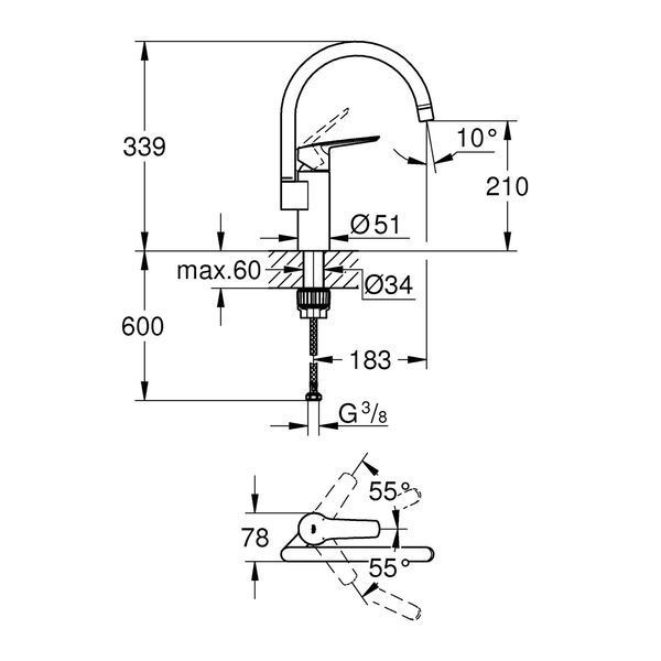 Смеситель для кухни Grohe QuickFix Start 304692430 CV034400 фото