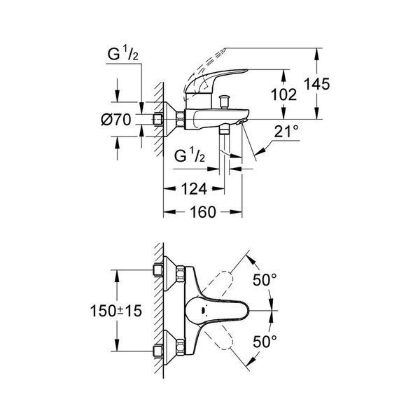 Змішувач для ванни Grohe Euroeco 32743000 CV032445 фото