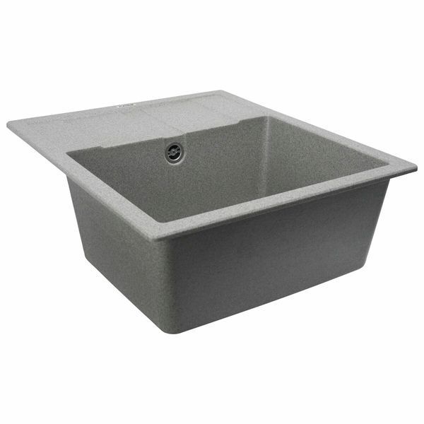Гранитная мойка для кухни Platinum ARIA 5851 матовая Серая 49064 фото