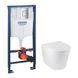 Комплект 4 в 1: Инсталяция Grohe Rapid SL 3 в 1 38772001 + Унитаз безободковый Kroner Armada WHI513636 RIMLESS с сиденьем Slim Duroplast / Soft-close / Quick relase (38772001KA513636) CV033815 фото 1