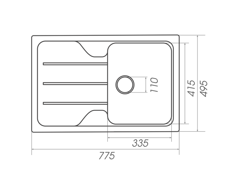 Гранитная мойка для кухни Platinum 7850 VERONA матовая Серый муссон 3596 фото