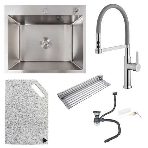 Комплект кухонной мойки Valeso 60х50HM GRA17 Kitchen Line SL73451 фото
