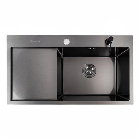Кухонна мийка PVD чорна VALESO CM 78*43 R Handmade 50204 фото