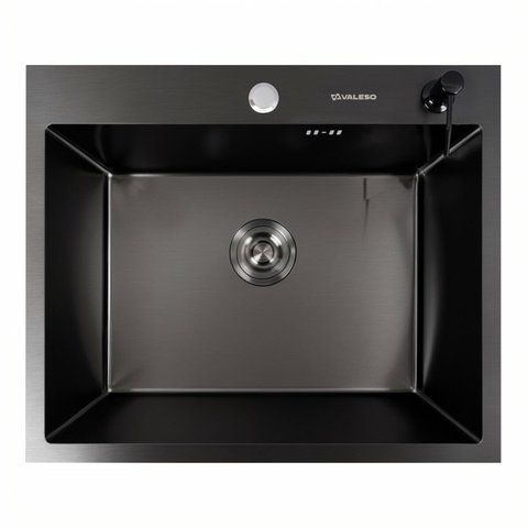 Кухонна мийка чорна 60*50 PVD Platinum Handmade ECN (2,0/0,5) 45926 фото