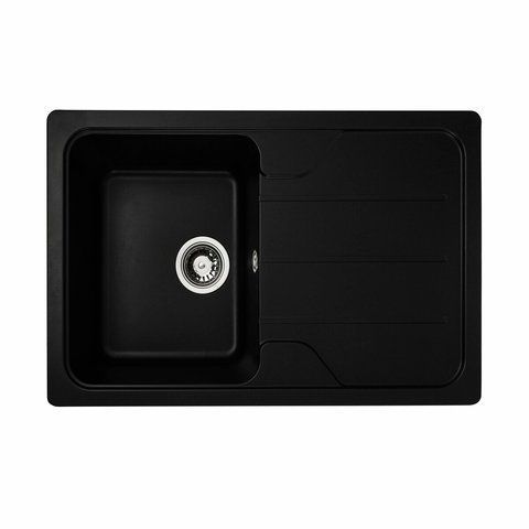 Гранітна мийка для кухні Platinum 7850 VERONA матова Чорна 3604 фото