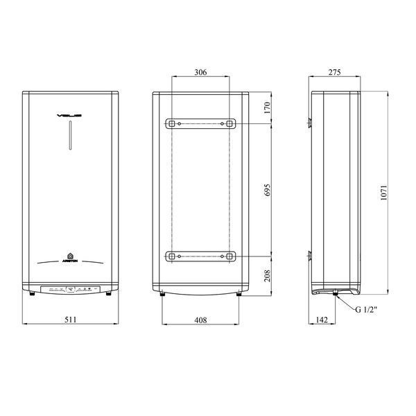Водонагрівач Ariston Velis PRO 80 EU з мокрим ТЕНом 3626136 CV034573 фото