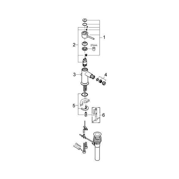 Змішувач для біде Grohe BauClassic 32864000 CV032462 фото