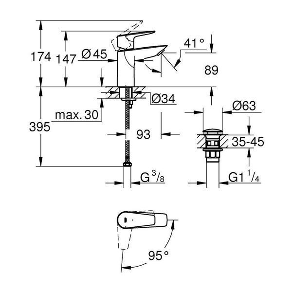Змішувач для раковини Grohe QuickFix StartEdge S-Size 23900001 CV034348 фото