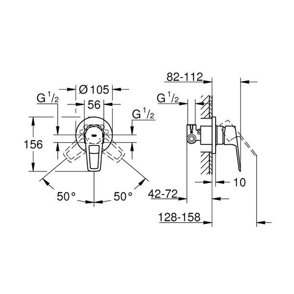 Змішувач прихованого монтажу для душу Grohe BauLoop New 29042001 CV034410 фото