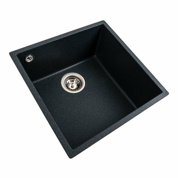 Гранітна мийка для кухні Platinum 4040 RUBA матовий антрацит 41635 фото