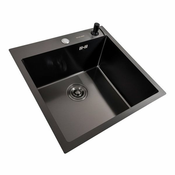 Комплект кухонної мийки Platinum Handmade 50*50 PVD 3,0/1.5 pl23727 фото