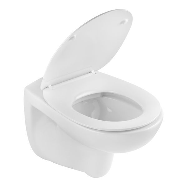 Комплект 4 в 1: Інсталяція Grohe Solido 2 в 1 38971000 + Панель змиву для унітаза Grohe Even Black 38966KV0 + Унітаз безободковий Kroner Oker WHI533536 RIMLESS з сидінням Slim Duroplast / Soft-close / Quick relase KO533536WHIR (38971966KV0KO53R) CV036756 фото