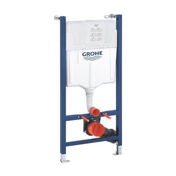 Комплект 4 в 1: Інсталяція Grohe Solido 2 в 1 38971000 + Панель змиву для унітаза Grohe Even Black 38966KV0 + Унітаз безободковий Kroner Oker WHI533536 RIMLESS з сидінням Slim Duroplast / Soft-close / Quick relase KO533536WHIR (38971966KV0KO53R) CV036756 фото