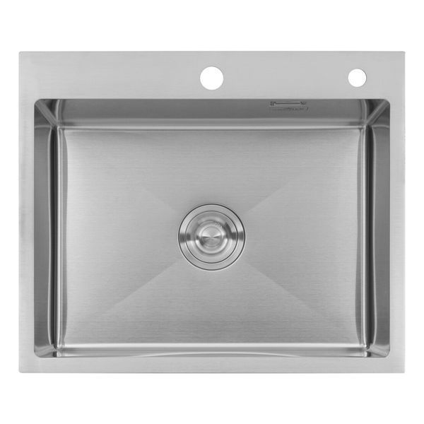Комплект кухонної мийки Kroner KRP Geb&uuml;rstet 60х50HM BLK04 nichel SL94711 фото