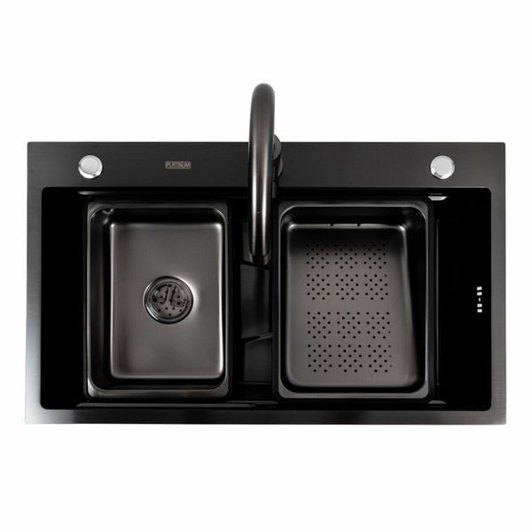 Кухонна мийка PVD чорна CM 75*46B Platinum Handmade 44546 фото