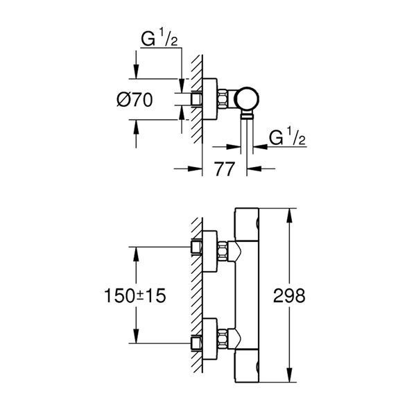 Смеситель термостатический для душа Grohe QuickFix Precision Get 34773000 CV033597 фото