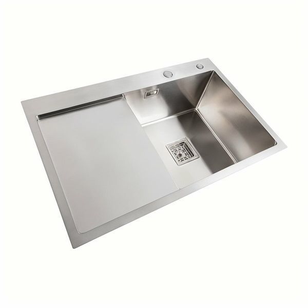 Мийка нержавійка Platinum Handmade 78*50B R (два отвори ,квадратний сифон 3.0/1.0) 37685 фото