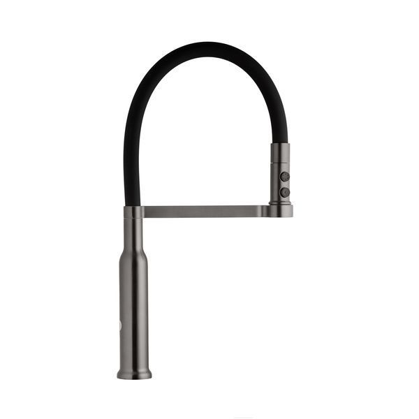 Комплект кухонної мийки Kroner KRP Schwarze 60х50HM PVD ST07 Grafite SL43877 фото