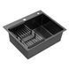 Комплект кухонної мийки Kroner KRP Schwarze 60х50HM PVD ST07 Grafite SL43877 фото 6