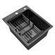 Комплект кухонной мойки Kroner KRP Schwarze 40х50HM PVD ST19 nero SL43721 фото 5