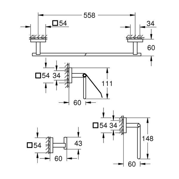 Набір аксесуарів для ванної кімнати Grohe QuickFix Start Cube 3 в 1 41115000 CV033408 фото