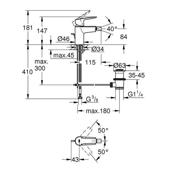 Змішувач для біде Grohe QuickFix Start 325602432 CV033714 фото