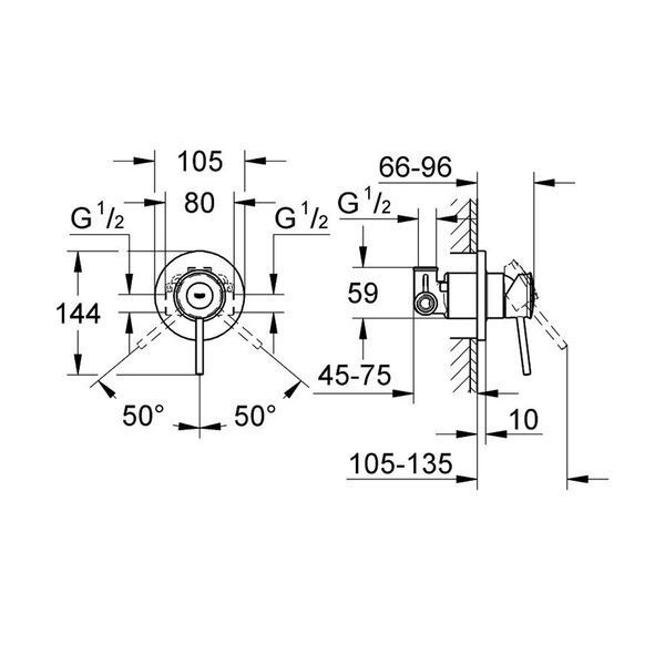 Змішувач прихованого монтажу для душу Grohe BauClassic 29048000 CV034417 фото