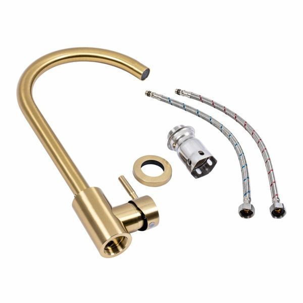 Комплект кухонной мойки Platinum Handmade 50*50 PVD Gold pl23555 фото