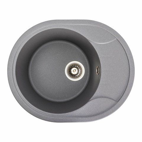 Гранитная мойка для кухни Platinum 5847 ONYX матовая (серый муссон) 38974 фото