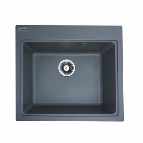 Гранитная мойка для кухни Platinum 5852 VESTA матовая Серый муссон 3532 фото