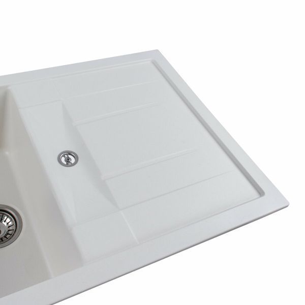 Гранитная мойка для кухни Platinum 7850 TROYA матовая Белоснежная 3224 фото