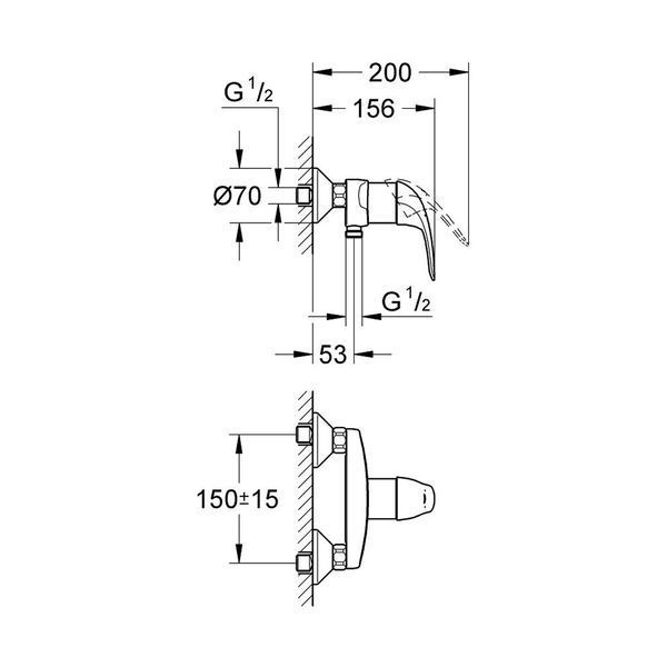Змішувач для душу Grohe Euroeco 32740000 CV032443 фото