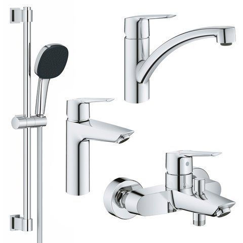 Набор смесителей 4 в 1 для ванной комнаты и кухни Grohe QuickFix Start M-Size UA202301KE CV030617 фото