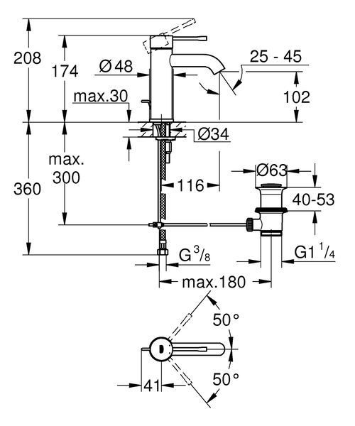 Essence Одноважільний змішувач для раковини S-Size (23589001) 23589001 фото