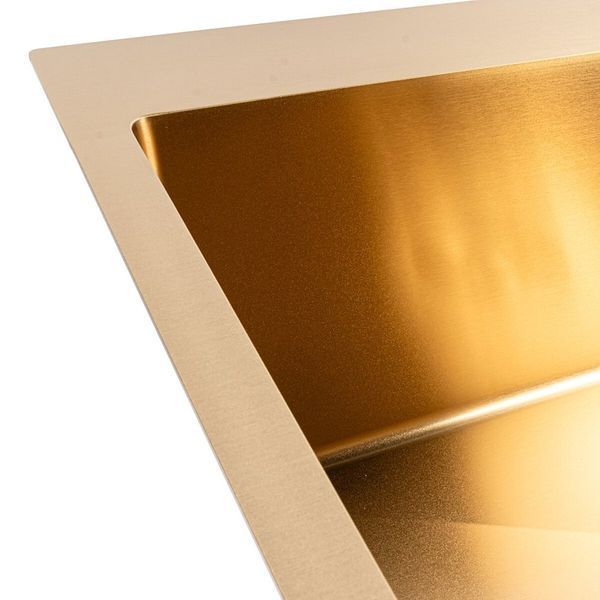 Мийка кухонна нержавіюча сталь PVD Gold для кухні VALESO 60*50 Handmade 3.0/0.8 54062 фото