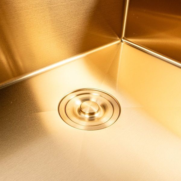 Мийка кухонна нержавіюча сталь PVD Gold для кухні VALESO 60*50 Handmade 3.0/0.8 54062 фото