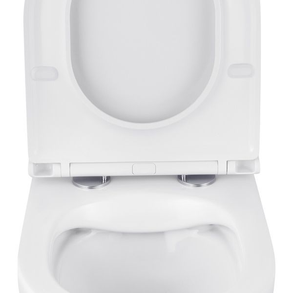 Комплект 4 в 1: Інсталяція Grohe Solido 2 в 1 38971000 + Панель змиву для унітаза Grohe Even 389662430 + Унітаз підвісний безобідковий Kroner Harz WHI483632 TORNADO з сидінням Slim Duroplast / Soft-close / Quick relase KH483632WHIT (38971966243KH48T) CV036760 фото
