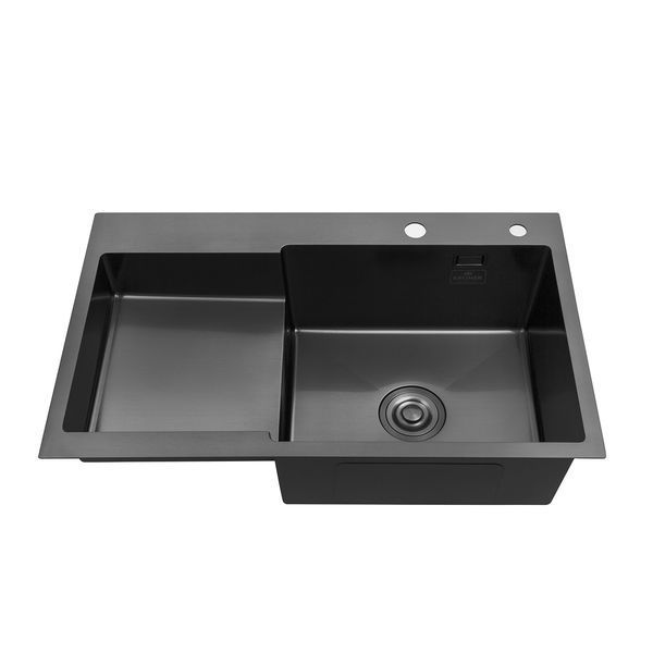 Кухонна мийка Kroner KRP Schwarze - 7848RHM PVD (3.0/1.0 мм) CV030024 фото