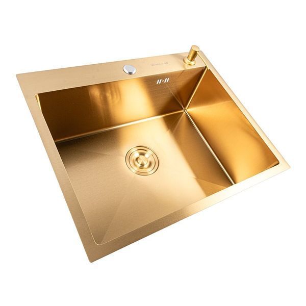 Мийка кухонна нержавіюча сталь PVD Gold для кухні VALESO 60*50 Handmade 3.0/0.8 54062 фото