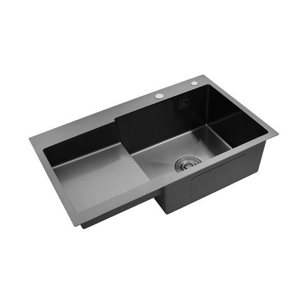 Кухонна мийка Kroner KRP Schwarze - 7848RHM PVD (3.0/1.0 мм) CV030024 фото