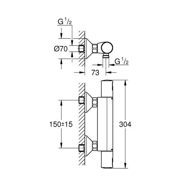 Змішувач термостатичний для душу Grohe QuickFix Precision Start 345942430 CV032146 фото