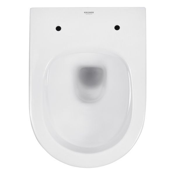 Комплект 4 в 1: Инсталляция Grohe Solido 2 в 1 38971000 + Панель смыва для унитаза Grohe Even 389662430 + Унитаз подвесной безобедочный Kroner Harz WHI493736 RIMLESS с сидением Slim Duroplast /Soft (38971966243KH49R) CV036761 фото