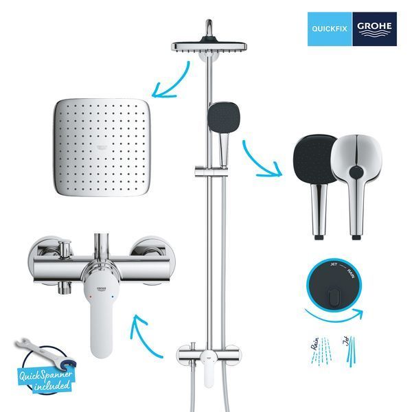 Душевая система Grohe QuickFix Vitalio Comfort 26985001 с набором аксессуаров BF40961SC CV037239 фото